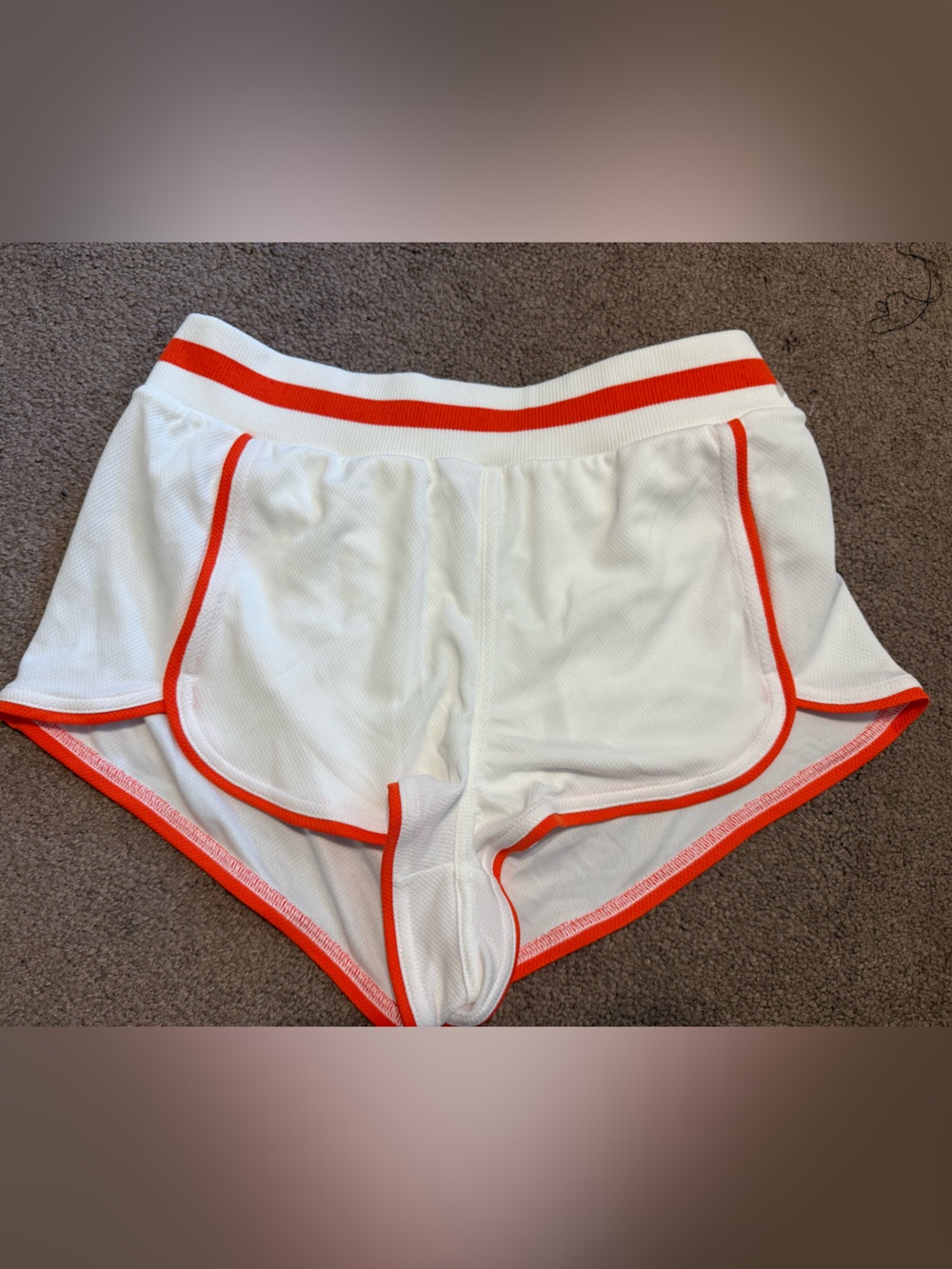 FP Movement by Free People White Athletic Shorts with Orange Trim